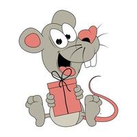 cute rat animal cartoon graphic vector