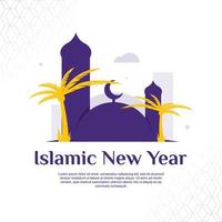 Islamic New Year Design Background For Greeting Moment vector