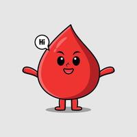 Cute cartoon blood drop with happy expression vector
