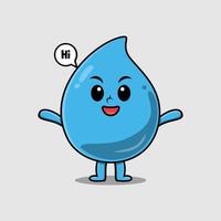 gota de agua de dibujos animados lindo con expresión feliz vector