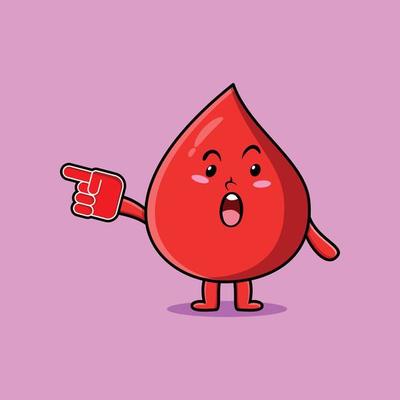 Cute Cartoon Blood drop with foam finger glove