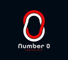 Number 0 logo design. Linear unique special letter series. Creative minimal design template vector illustration