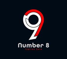 Number 9 logo design. Linear unique special letter series. Creative minimal design template vector illustration