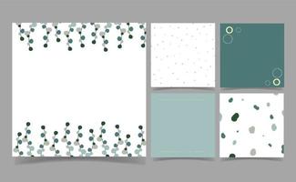 green minimal background color set. memo. vector