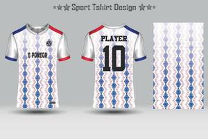 plantilla de maqueta de patrón geométrico de jersey de fútbol abstracto diseño de camiseta deportiva vector