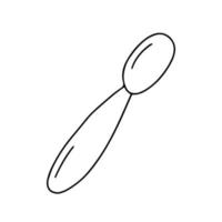 Doodle baby spoon for complementary food illustrtation. Cute vector little spoon isolated