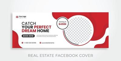 Real estate facebook banner template vector