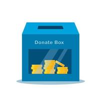 blue donate box vector illustration