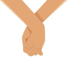 hand holding each others, handshake supporting each other. vector illustration