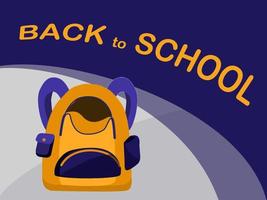 Back to school concept. Vector illustration with school backpack and inscription