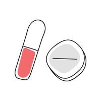 Pill in doodle style vector