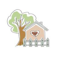 sweet home in doodle style vector