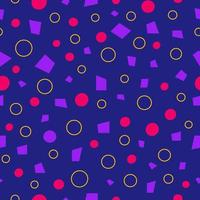 Memphis seamless pattern 80's-90's styles on dark background. Trendy memphis style. Colorful geometric seamless pattern different shapes color style. Vector Illustration. Neo memphis style cover.