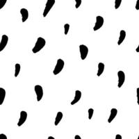 patrón sin fisuras de estilo fluido orgánico. fondo transparente blanco y negro. textura infinita moderna para papel, tela, web. textura de repetición vectorial con punto negro. manchas caóticas negras. pincel marcador. vector