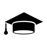 silueta de sombrero de graduación. diseño de iconos planos editables en formato eps10. simple, único, elegante y lindo. marcador de graduación. elementos básicos de diseño para celebraciones de graduación o promociones vector