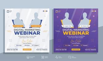 Digital Marketing Live Webinar Invitation Post Banner Design - Social Media Template vector