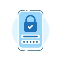 pin code password protection secure on smartphone concept illustration flat design vector eps10. modern graphic element for landing page, empty state ui, infographic, icon