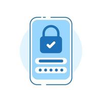 pin code password protection secure on smartphone concept illustration flat design vector eps10. modern graphic element for landing page, empty state ui, infographic, icon