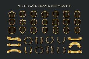 Set of vintage frame element vector