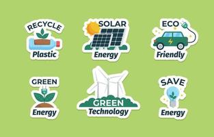 Green Technology Stickers vector