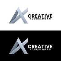 letter A and X gradient  logo design