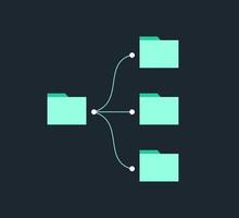 File System Directory Structure Folders Vector Flat Illustration Concept Computer Technology