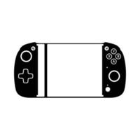 smartphone gamepad elemento de diseño de icono en blanco y negro sobre fondo blanco aislado vector