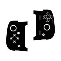 smartphone gamepad elemento de diseño de icono en blanco y negro sobre fondo blanco aislado vector