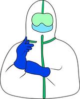 Medical protective suit for medicine vector