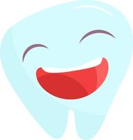 logotipo de estomatología de diente feliz con sonrisa vector