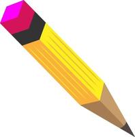 Sharp pencil with eraser vector