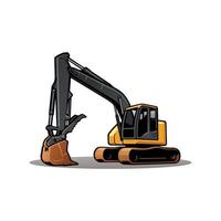 excavator heavy duty construction vector