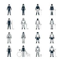 People, Sport Player and Clothing icons with White Background vector