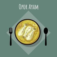 Opor ayam is a type of chicken curry that is very well known in Indonesia vector