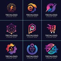 tech logo templates vector