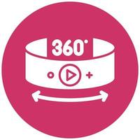 estilo de icono de video de 360 grados vector