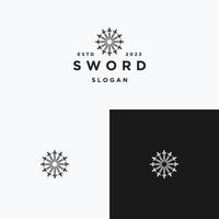 Sword logo icon flat design template vector