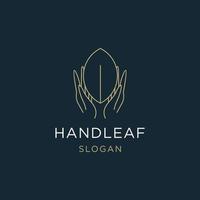 Hand leaf logo icon design template vector illustration