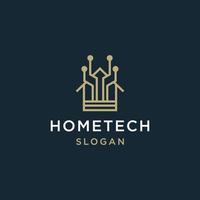 Home tech logo design template vector