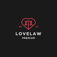 Love Law Logo icon design template vector
