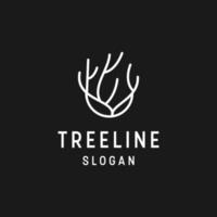 Tree logo linear style icon in black backround vector