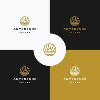 plantilla de diseño plano de icono de logotipo de aventura vector