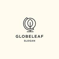 Globe Leaf logo icon design template vector