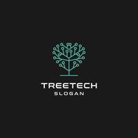 Tree Tech logo icon flat design template vector