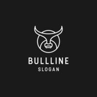 Bull logo linear style icon in black backround vector