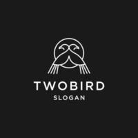 Two birds modern logo design line art illustration vector