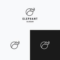 plantilla de diseño plano de icono de logotipo de elefante vector