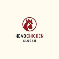 Head Chicken logo icon flat design template vector