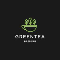 organic Green tea logo icon design template vector