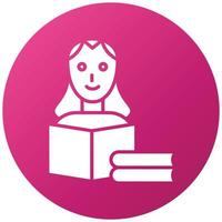 mujer leyendo estilo de icono de libro vector